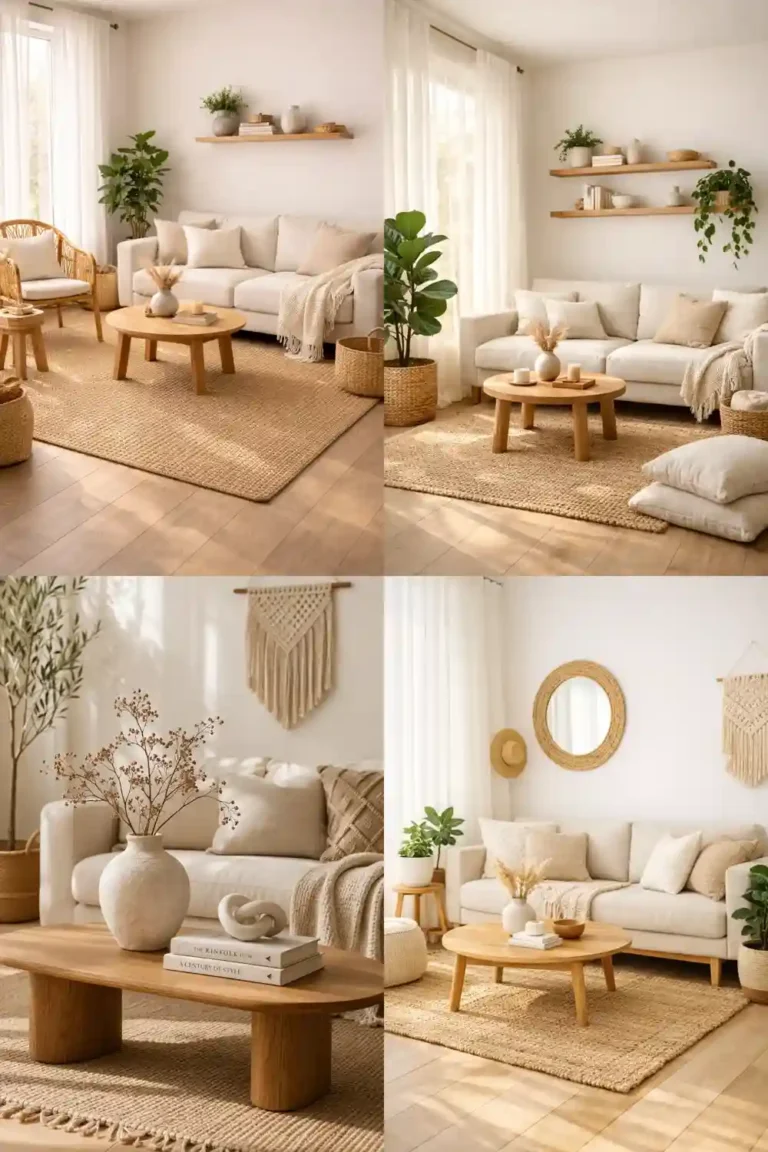 Discover 9 cozy boho minimalist living room ideas to create a calm, stylish space with neutral tones, textures, and simple decor.