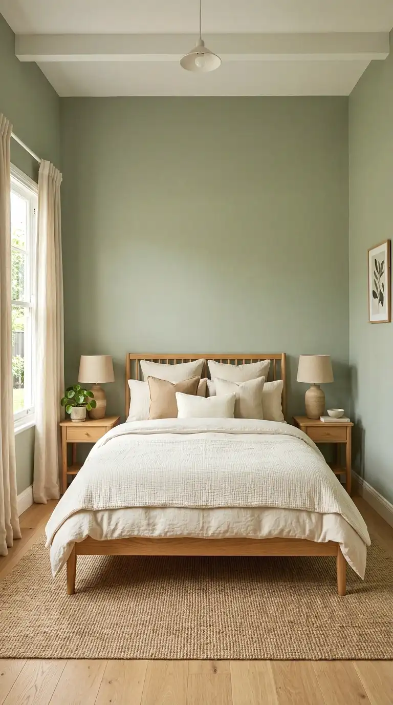 soft sage green and warm cream