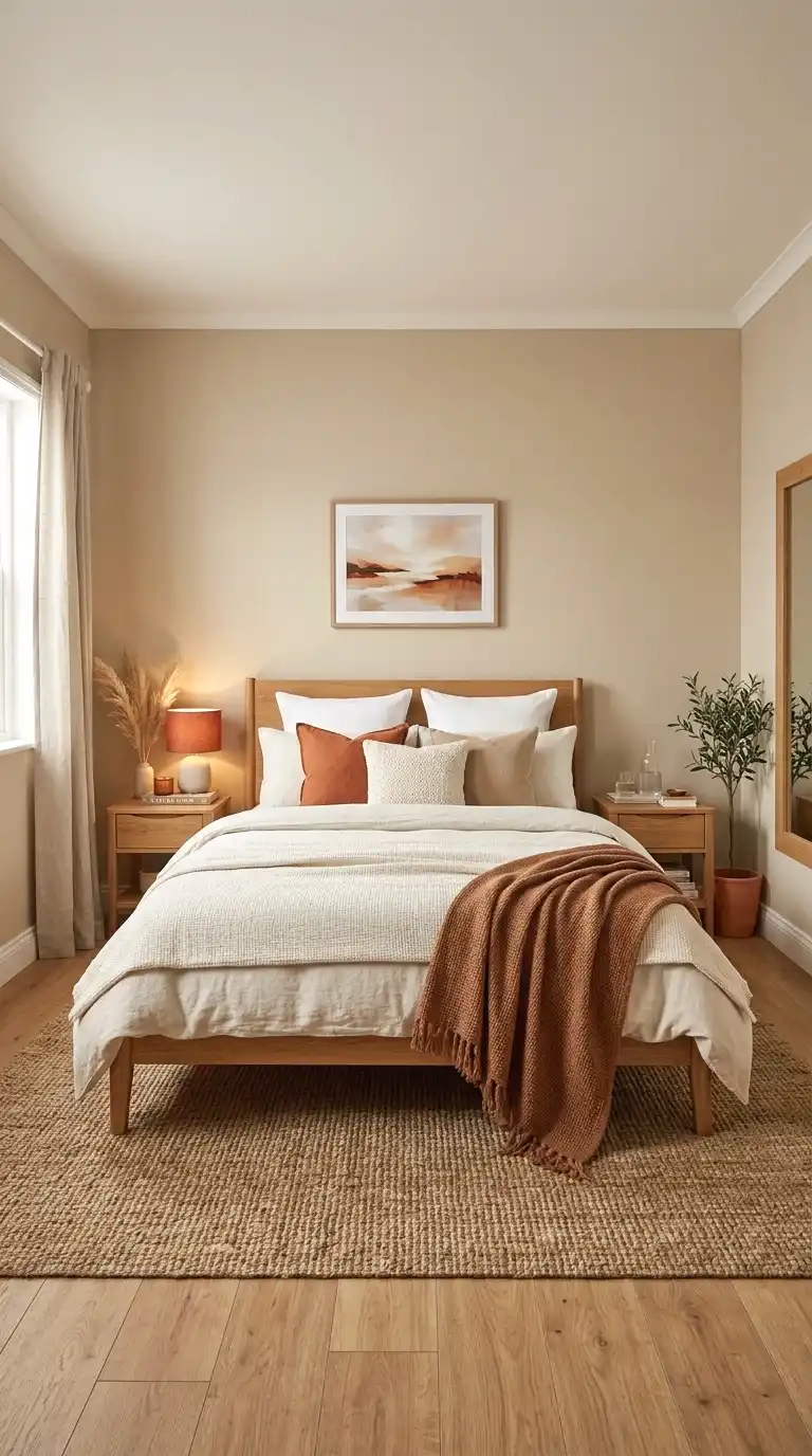 warm beige and rust orange