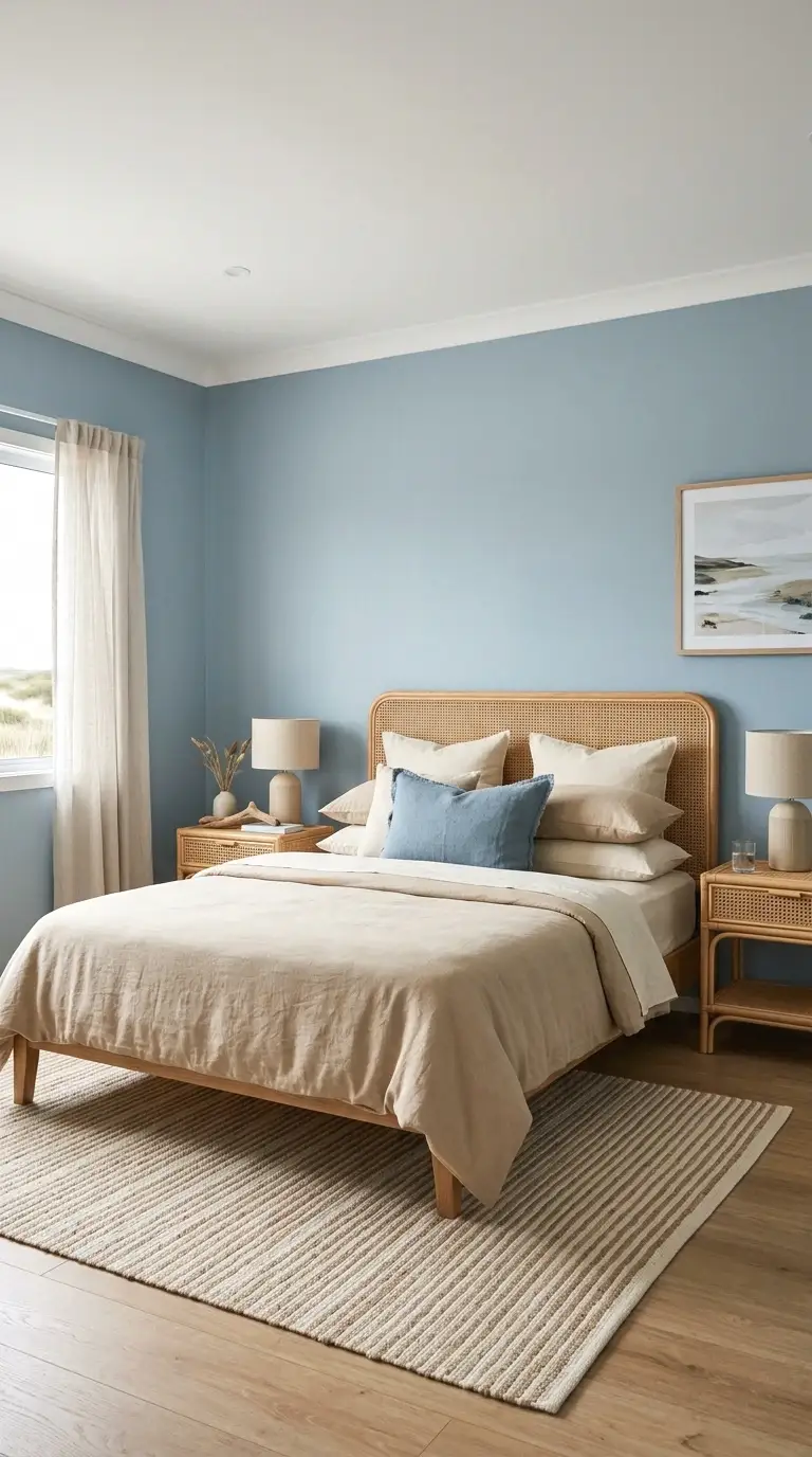 dusty blue and sand