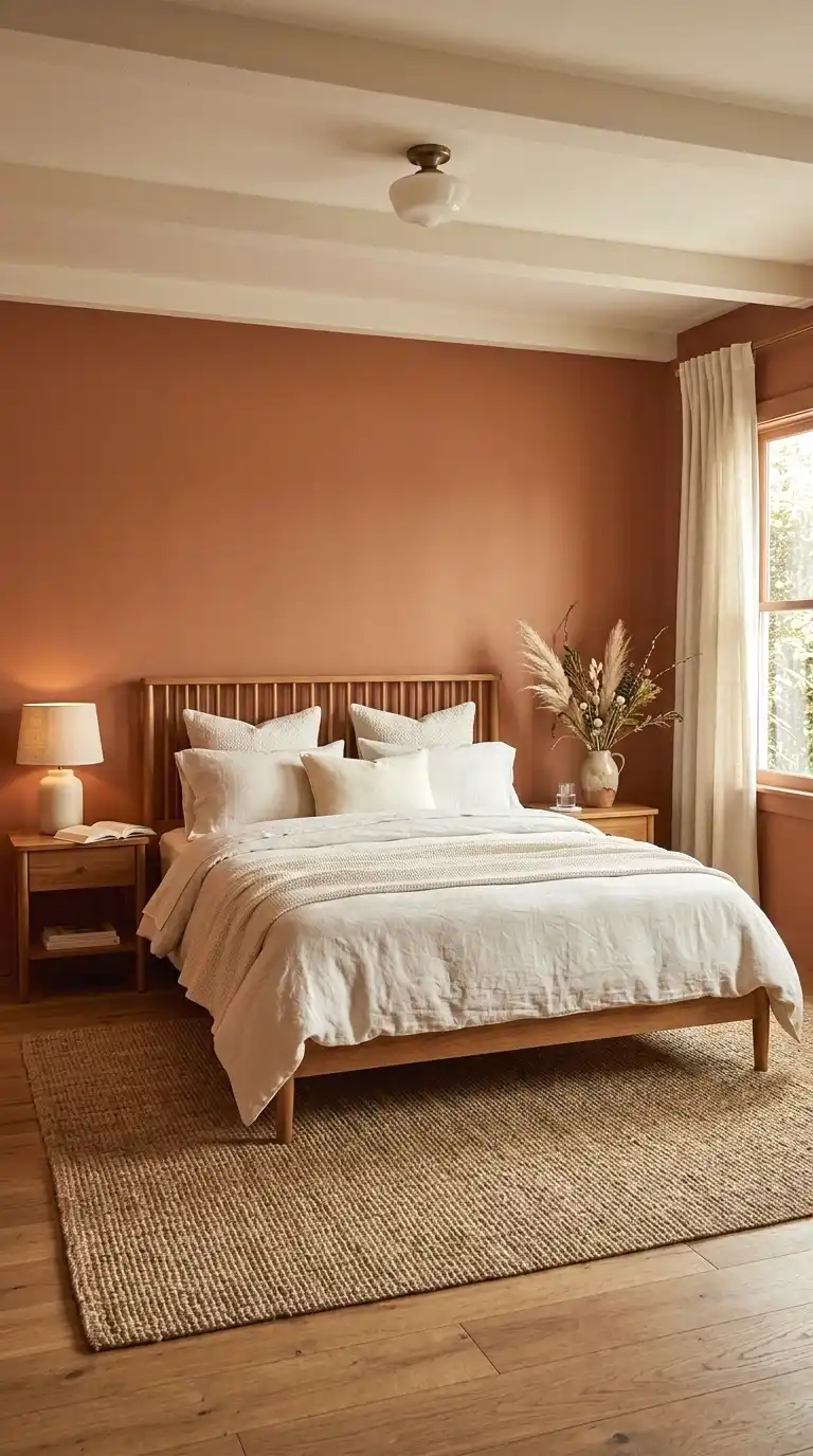 warm terracotta and off-white