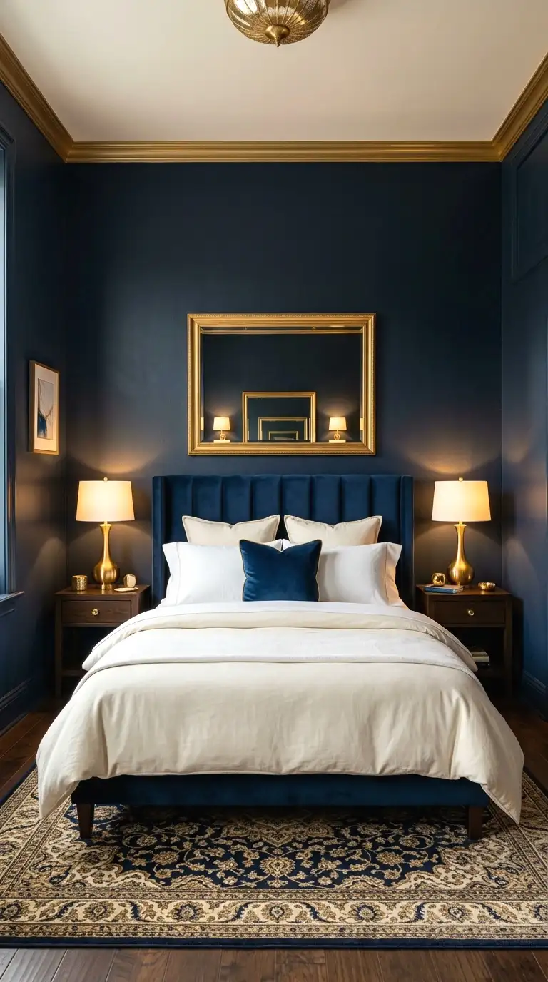 midnight blue and gold