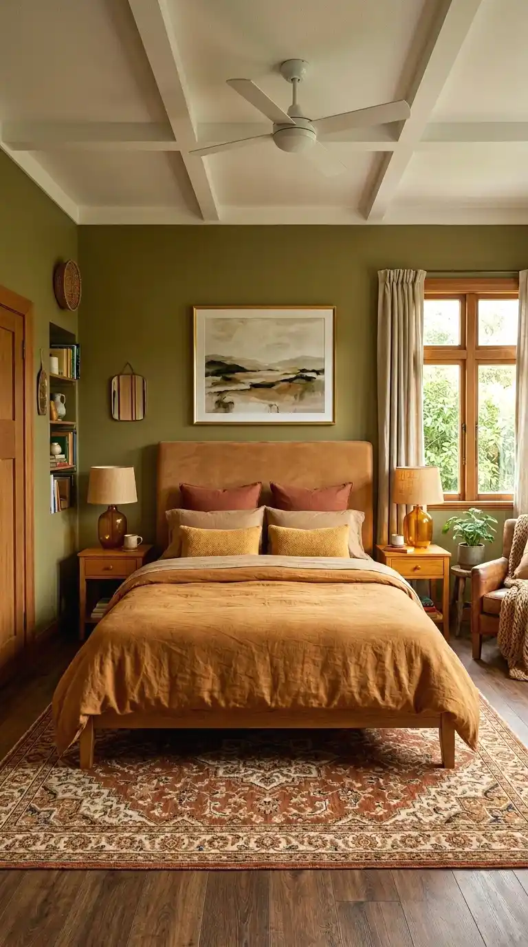 olive green and caramel