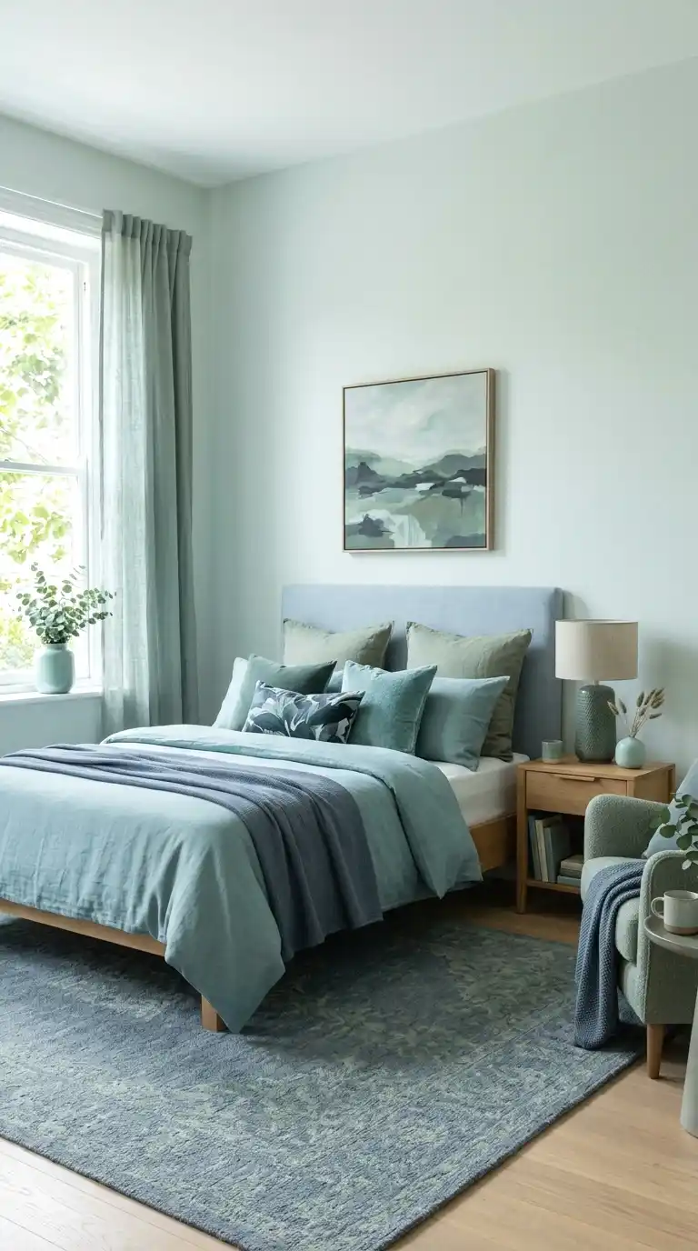 go tonal with different shades of blue and green together