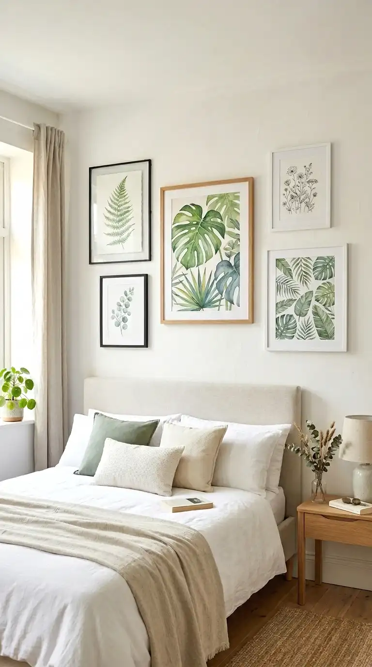 bring in botanical prints for a nature-inspired look
