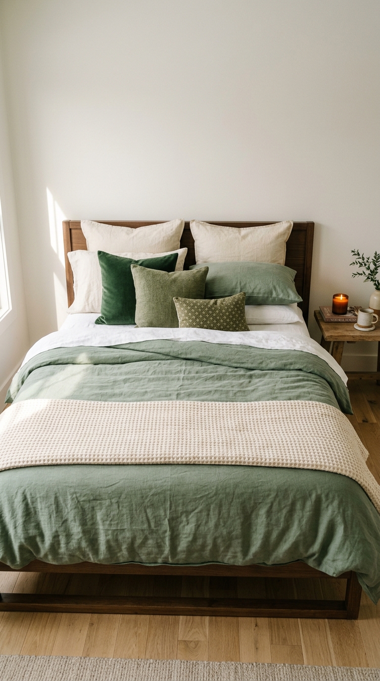 layer sage green bedding for instant softness