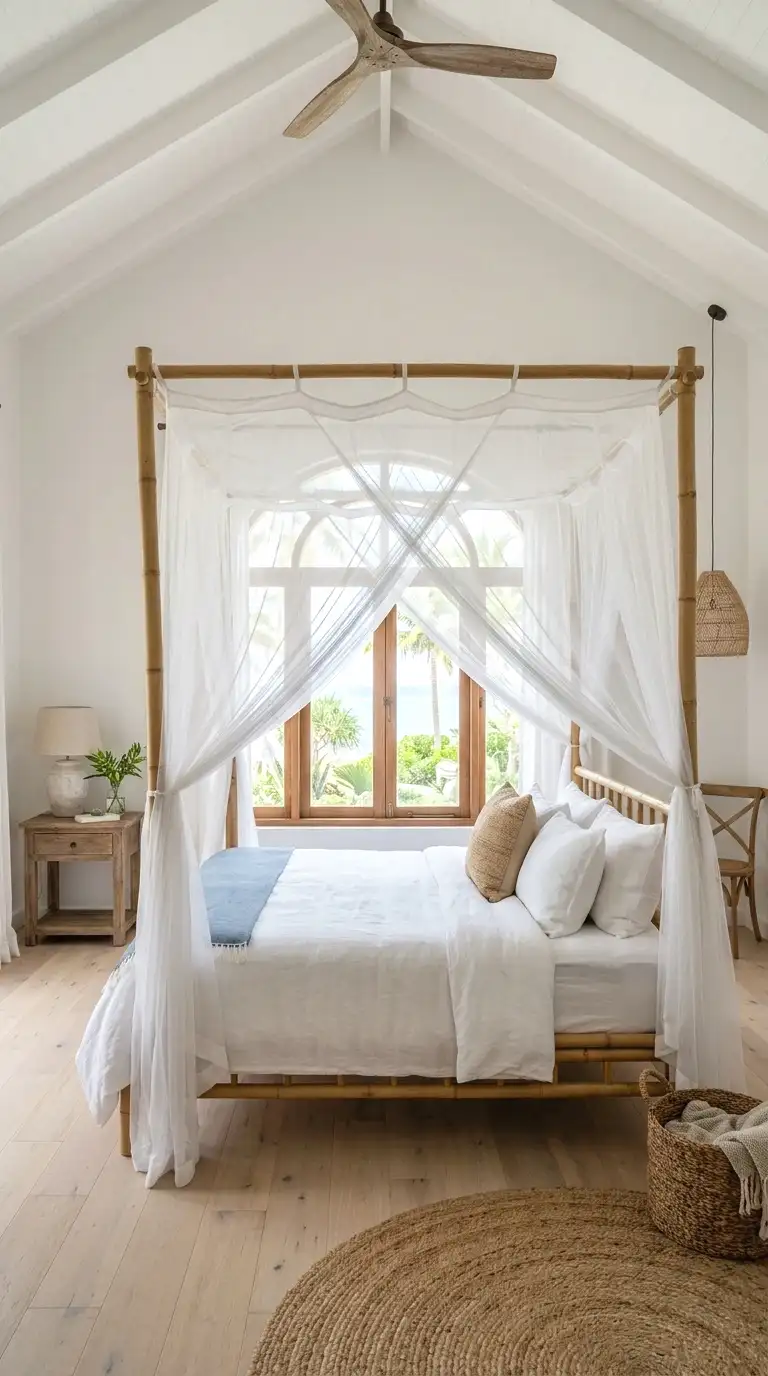 try a canopy bed with sheer mosquito netting