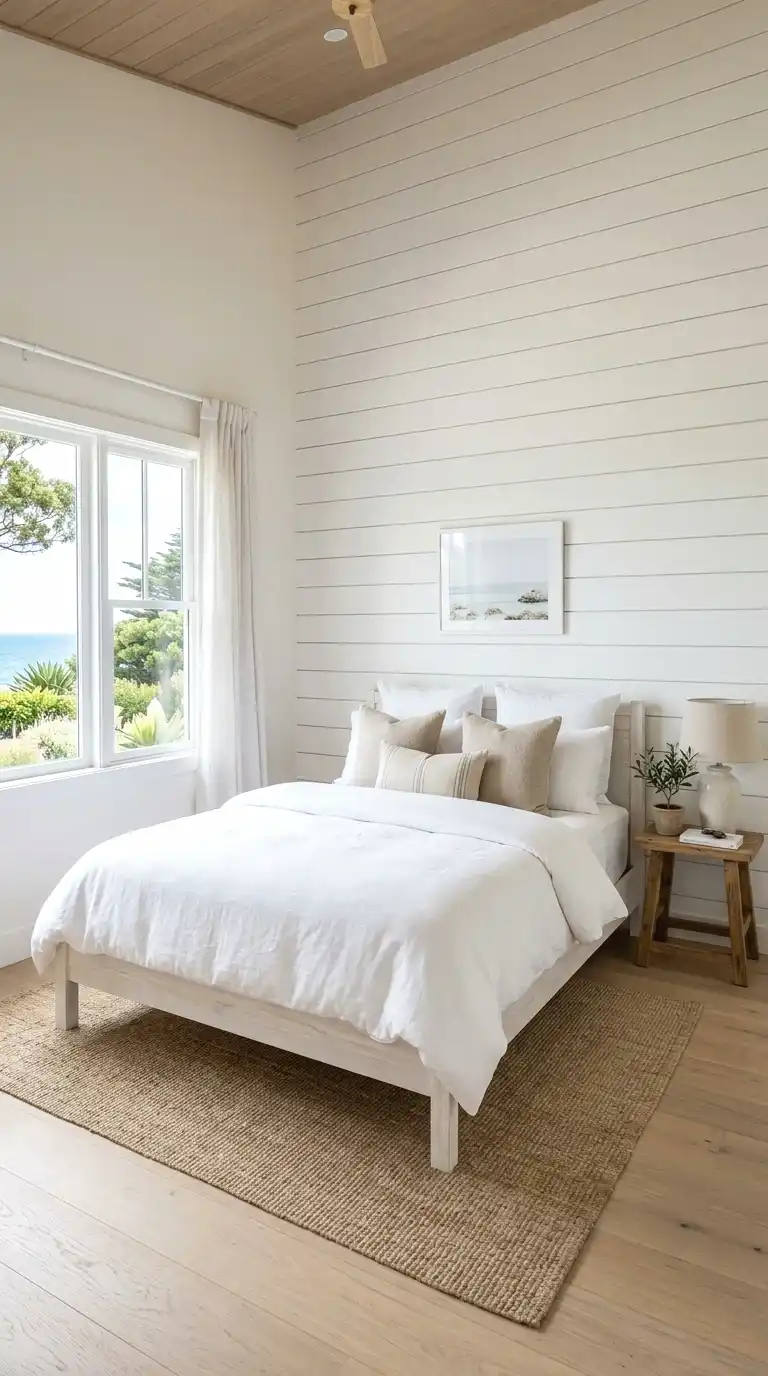 keep the walls simple with shiplap or plain plaster