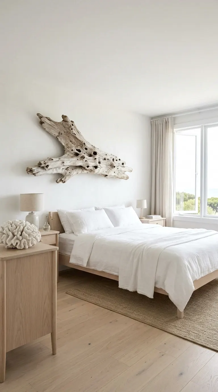 add a single statement piece of coral or driftwood