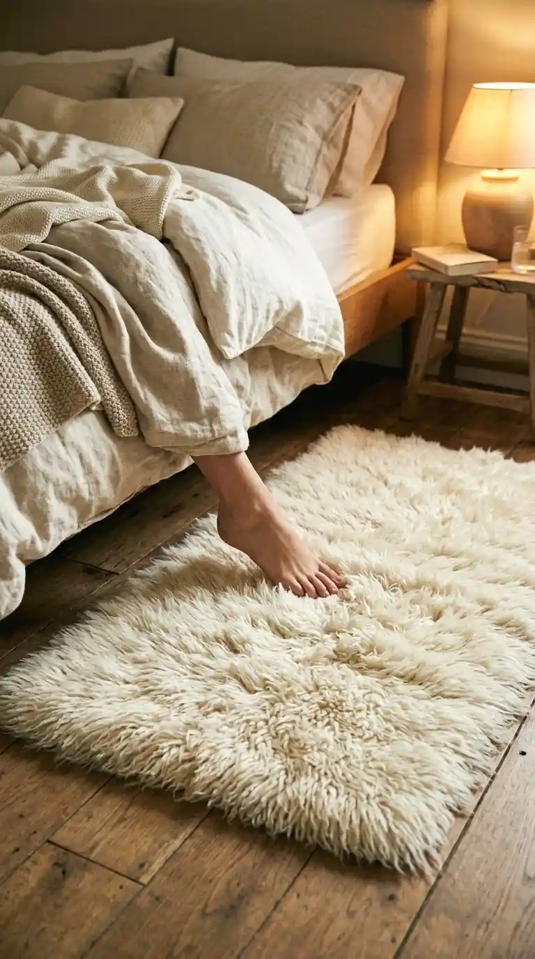 use a shaggy rug for that sink-in-your-feet feeling