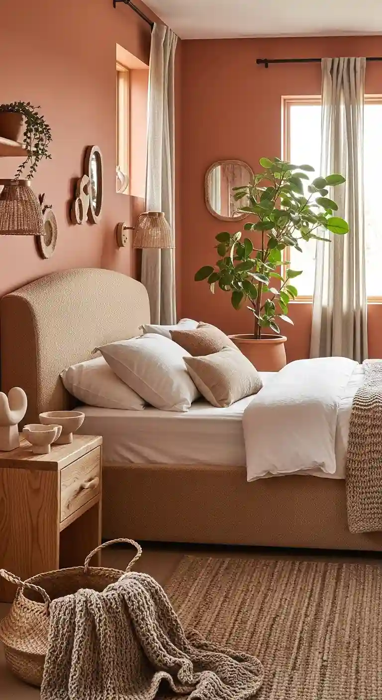 organic modern with natural curves and earthy tones