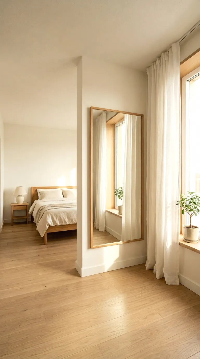 mirror positioned to capture and reflect natural light