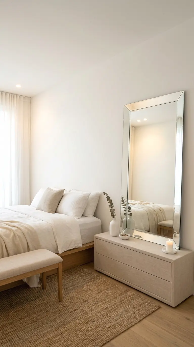 frameless mirror for a clean minimalist finish