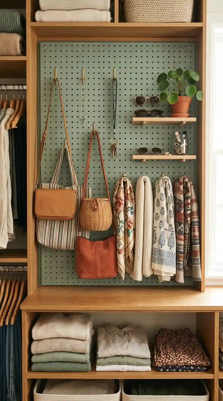 use a pegboard panel inside for flexible accessories storage