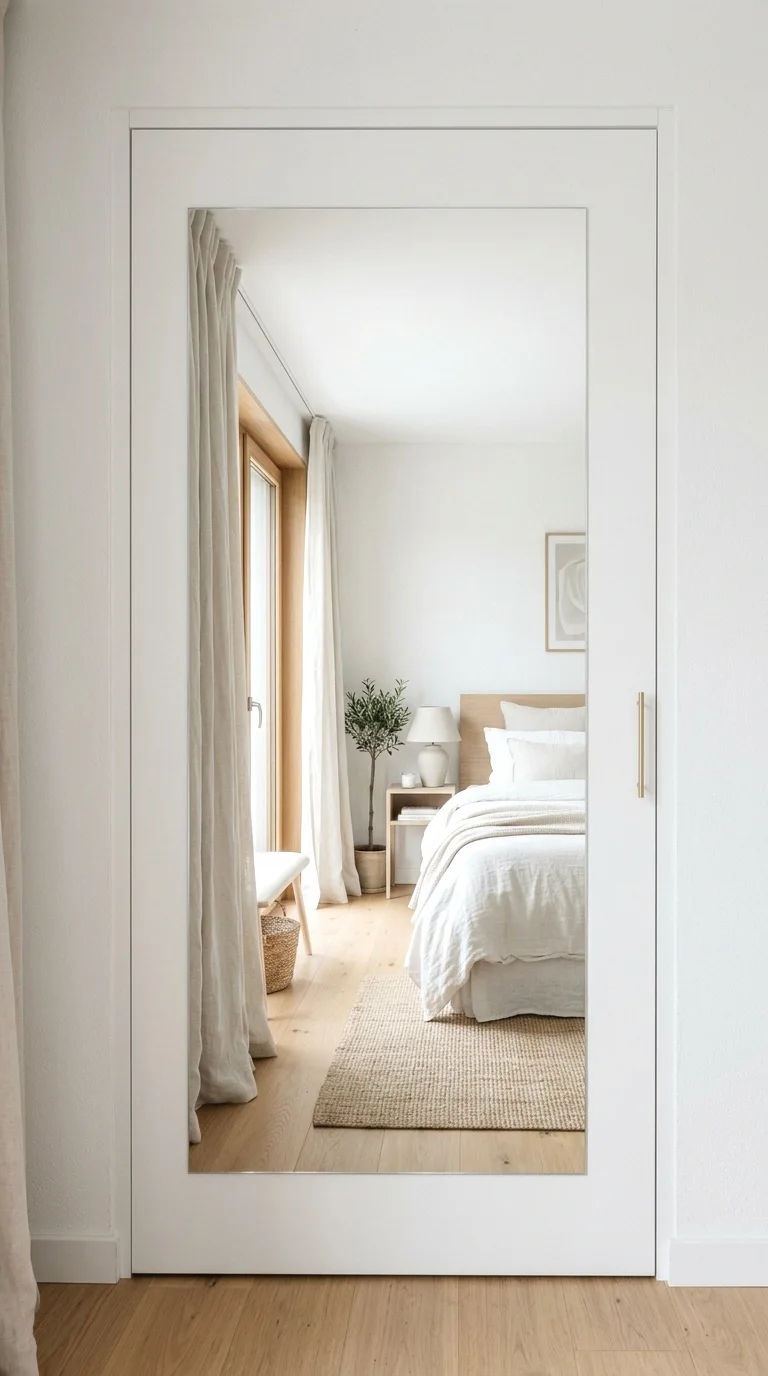 hang a full-length mirror on the outside of the door