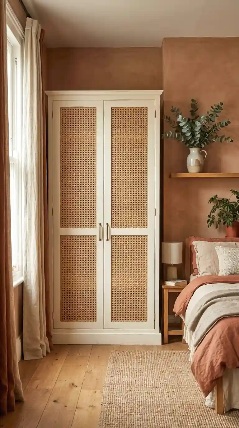 add cane rattan doors for a warm, earthy look