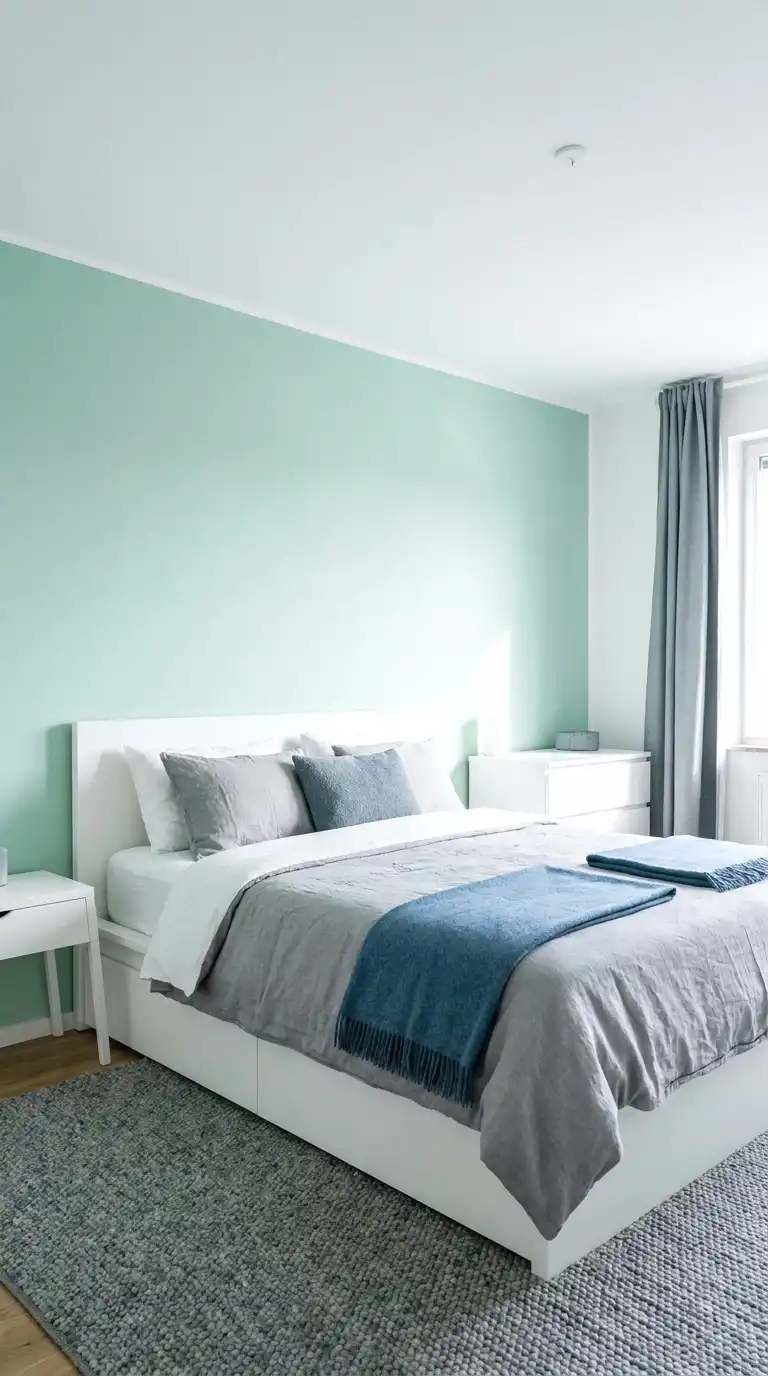 soft mint on a low ceiling wall