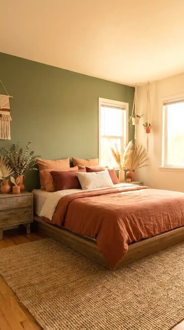 earthy olive and terracotta together
