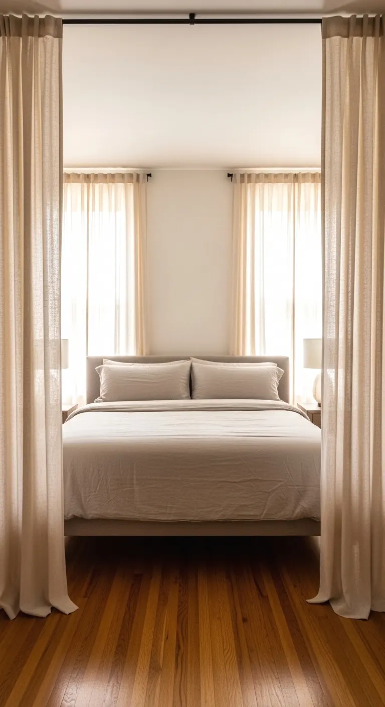 add curtains that pool slightly on the floor