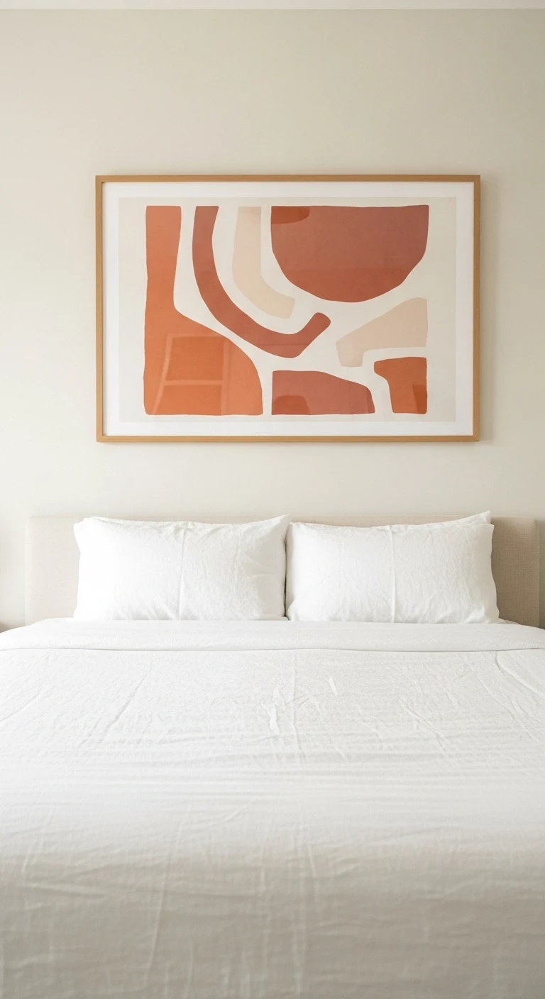 display art above the bed with intention