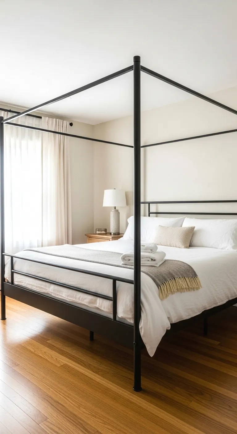 use sconces instead of table lamps for a cleaner look
