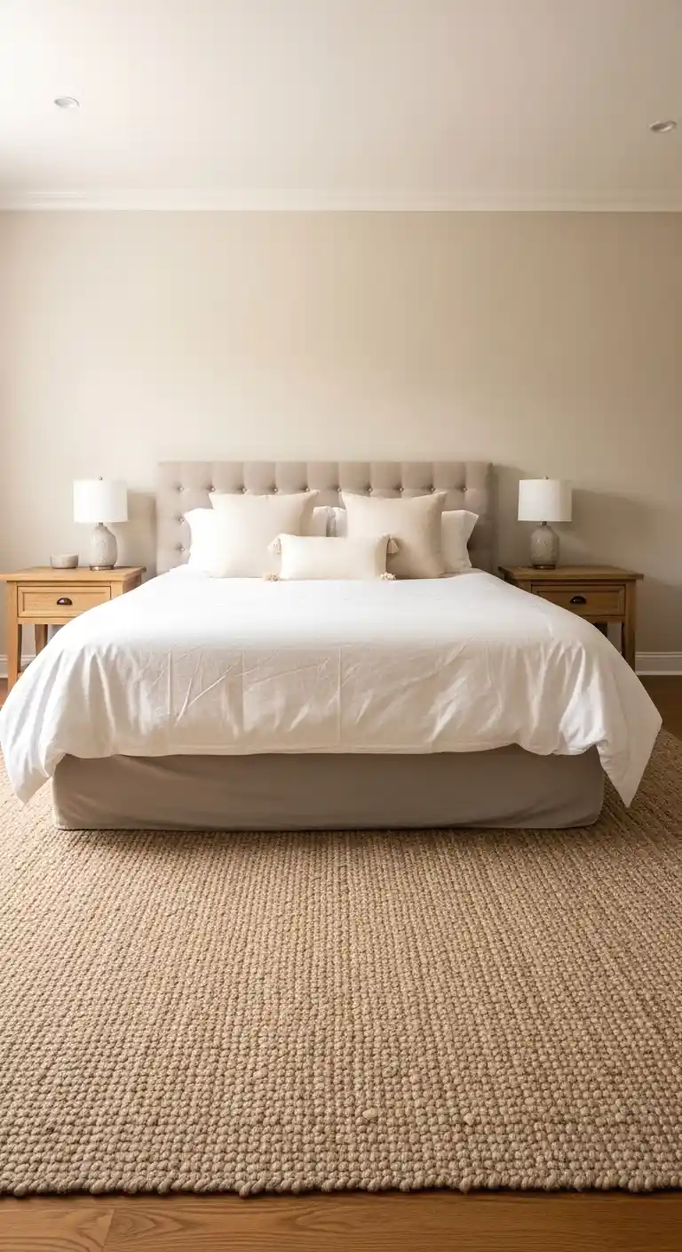 bring in a large area rug that goes under the bed